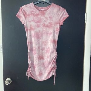 Tie dye scrunched tshirt dress